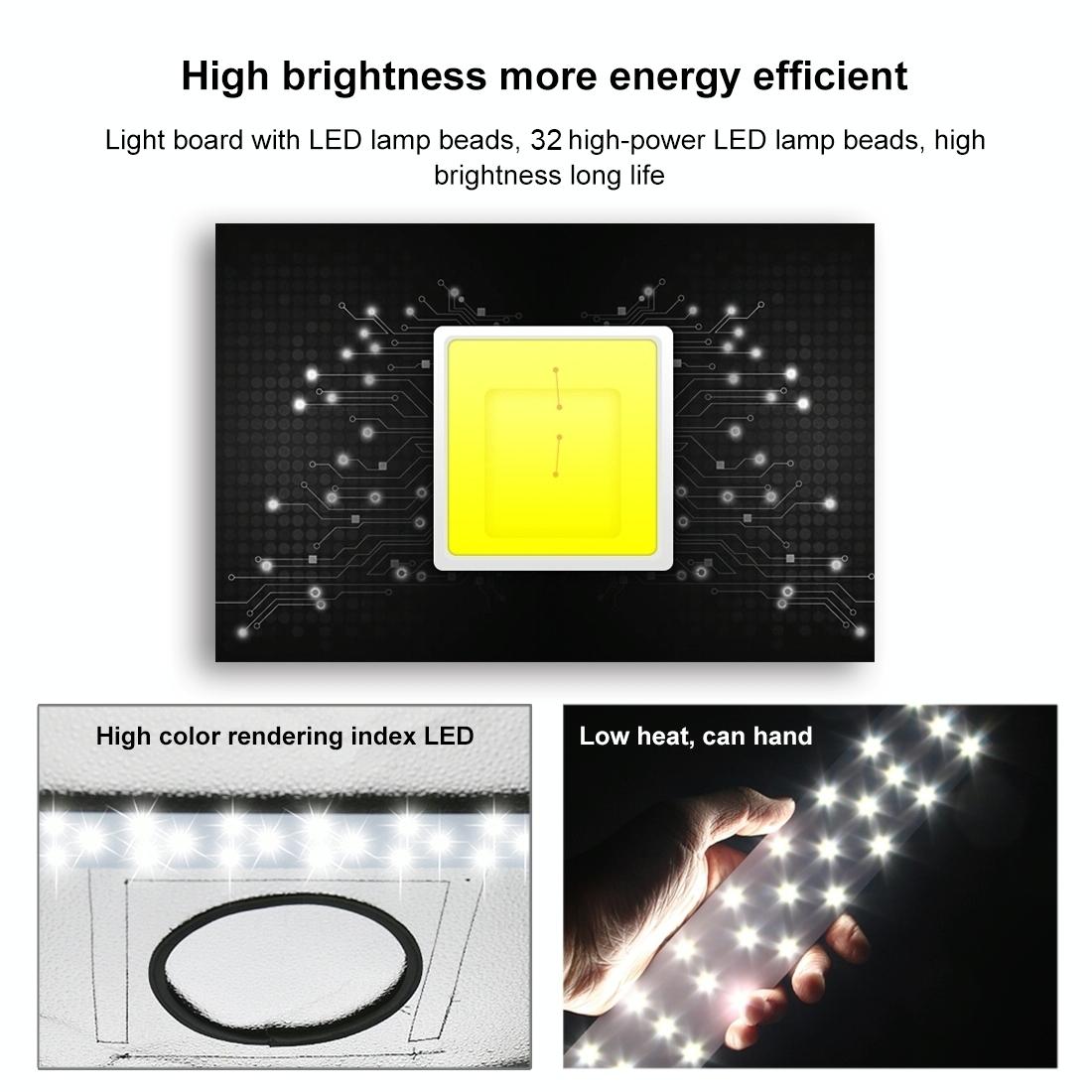 Forty Centimetre Studio Tent Light Panel Fifteen Watt One Thousand Two Hundred Lumen