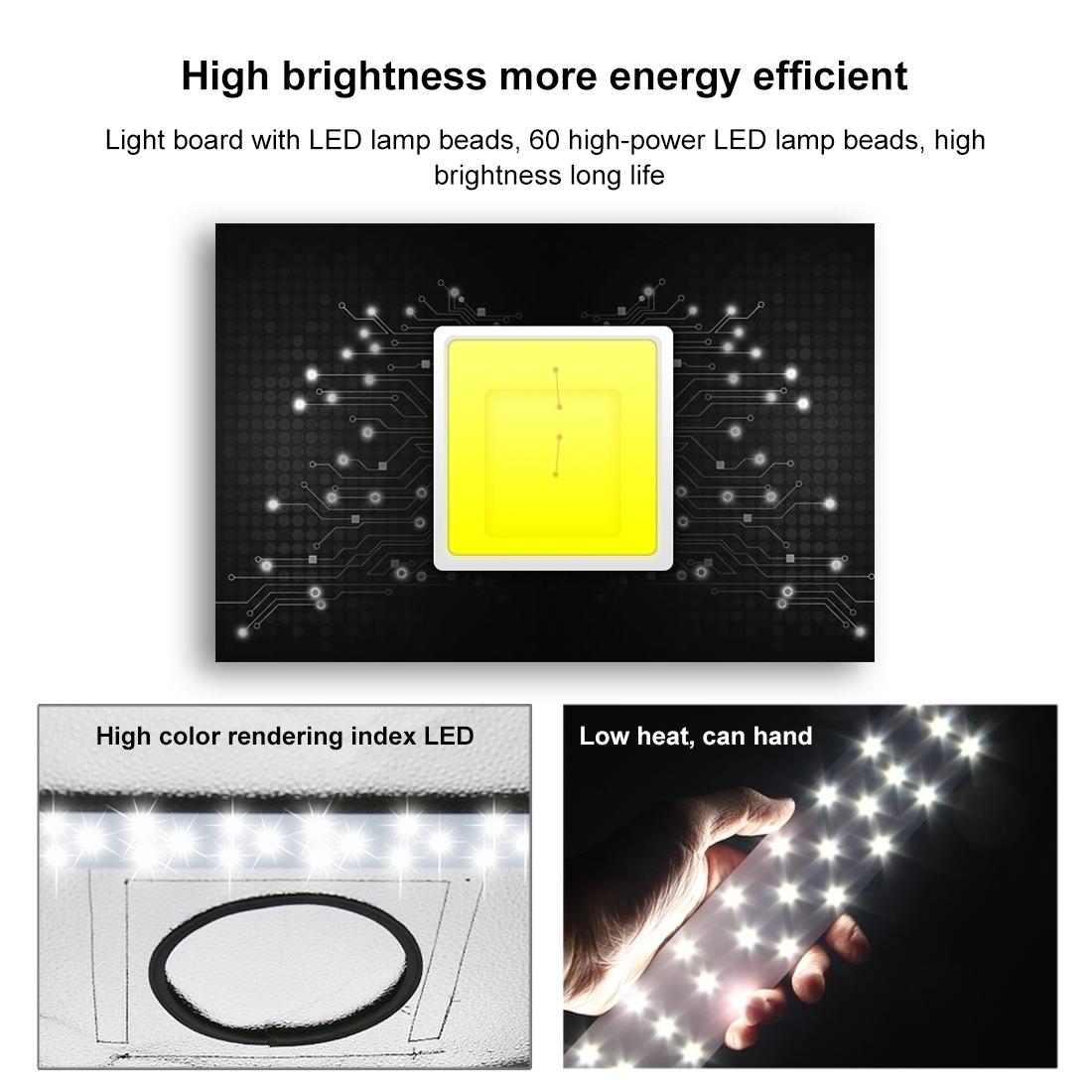 30W 1690Lm 60 Leds Smd 5730 5500K Aluminum Base Light Panel For 60Cm Studio Tent