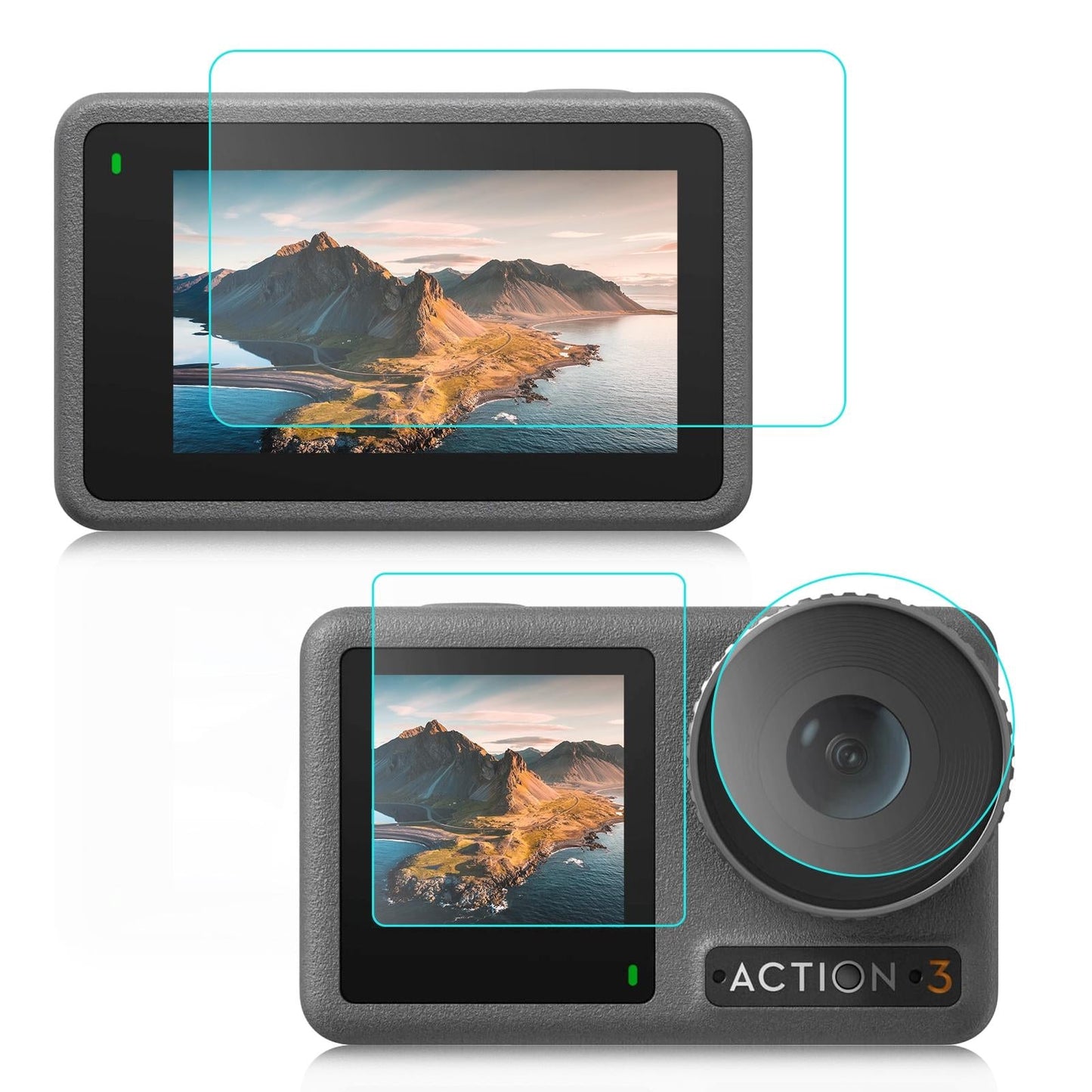 Tempered Glass Film Set For Dji Action 3 Protection Of Screens And Lenses