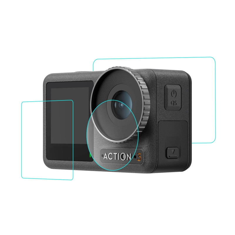 Tempered Glass Film Set For Dji Action 3 Protection Of Screens And Lenses