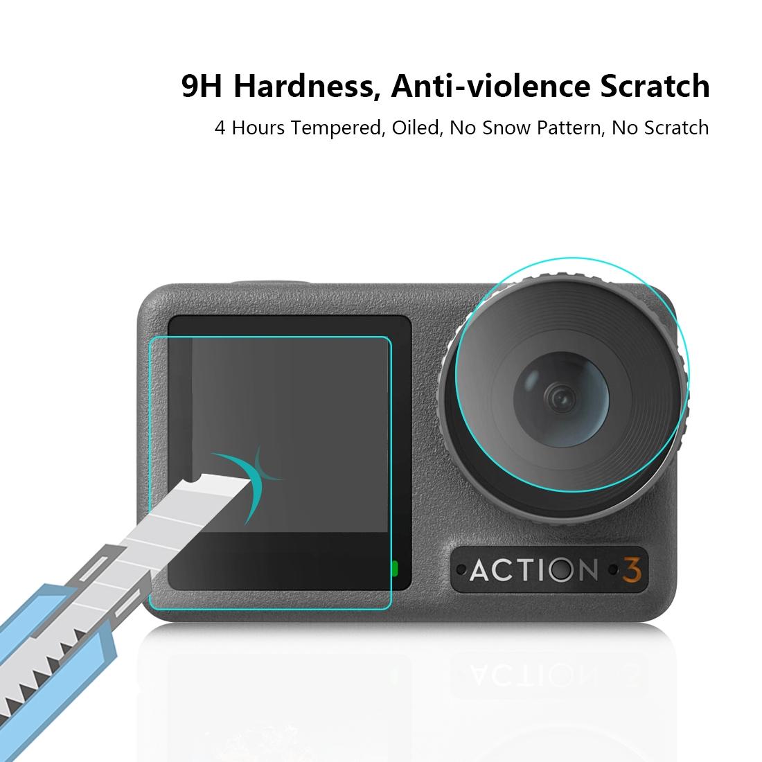 Tempered Glass Film Set For Dji Action 3 Protection Of Screens And Lenses