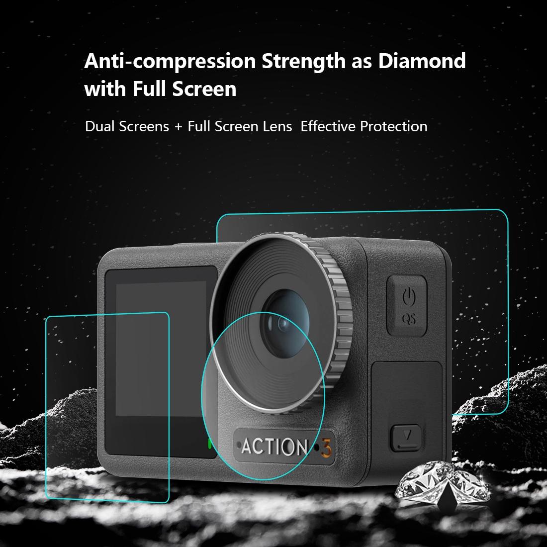 Tempered Glass Film Set For Dji Action 3 Protection Of Screens And Lenses