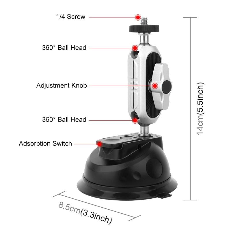 Universal Car Phone Mount With Suction Cup Arm For Secure And Adjustable Positioning