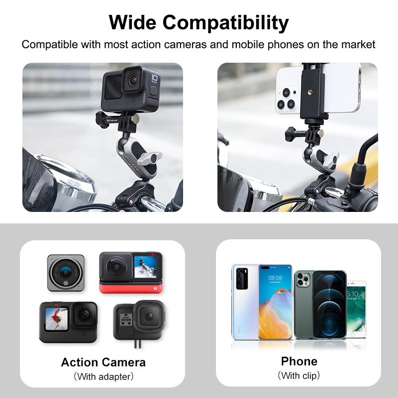 Universal Handlebar Phone Mount With Clamp For Home And Garden Tools