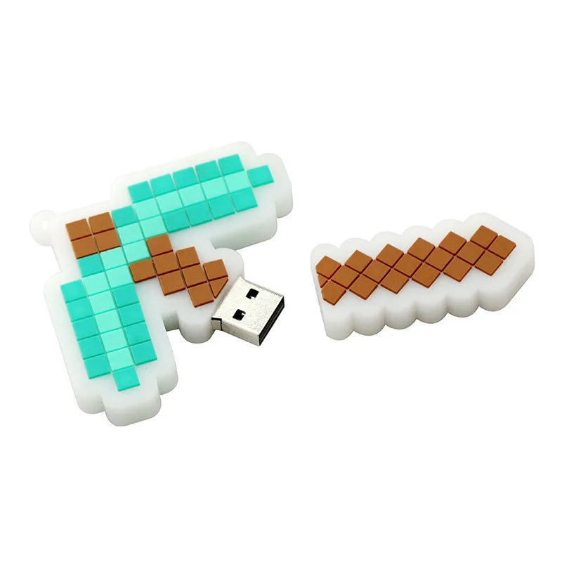 Pendrive Green Sword Usb Flash Drive 16Gb 32Gb 64Gb 128Gb 256G Cartoon Pickaxe 2.0 Memory Stick Cle Disk