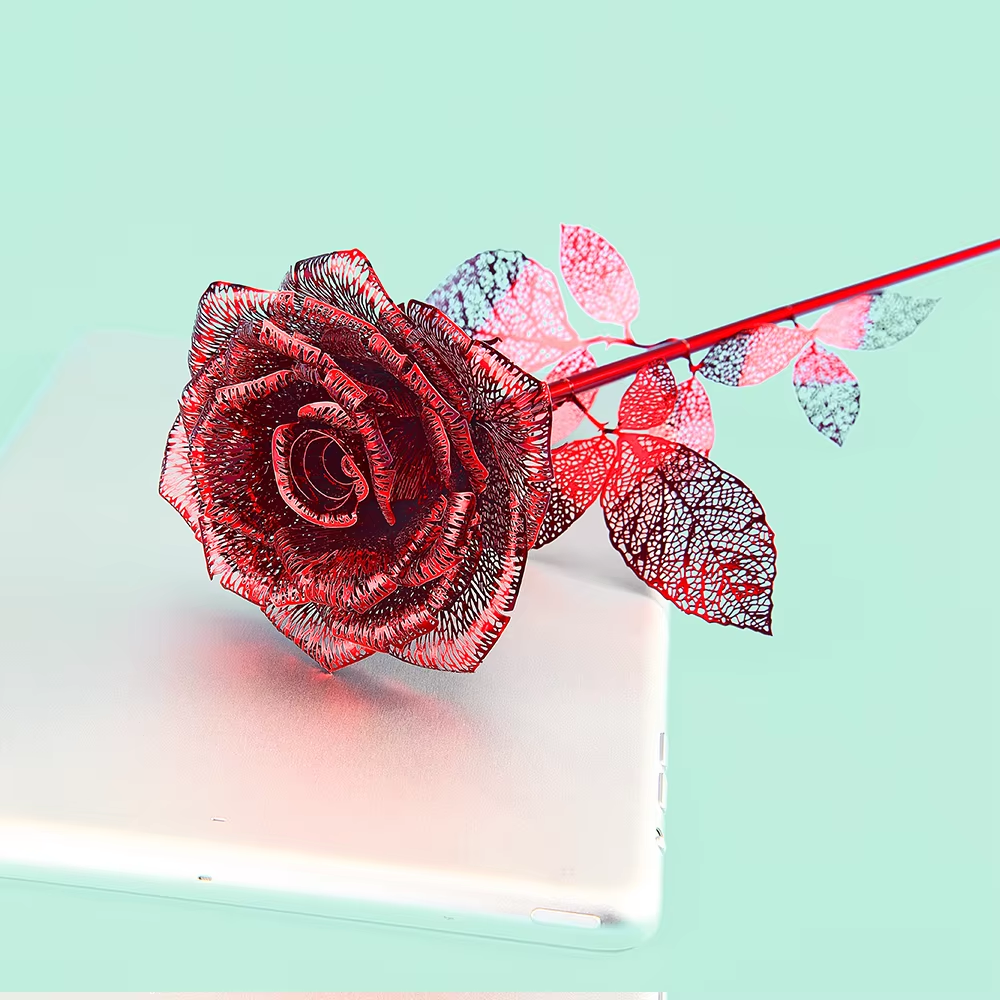 Piececool 3D Metal Puzzle Golden Rose Diy Model Kits For Adult Teen Toys Jigsaw Valentine's Day Gifts