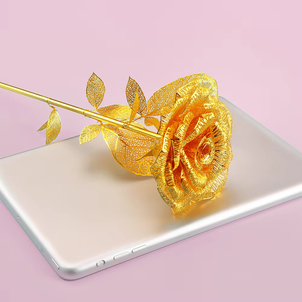 Piececool 3D Metal Puzzle Golden Rose Diy Model Kits For Adult Teen Toys Jigsaw Valentine's Day Gifts