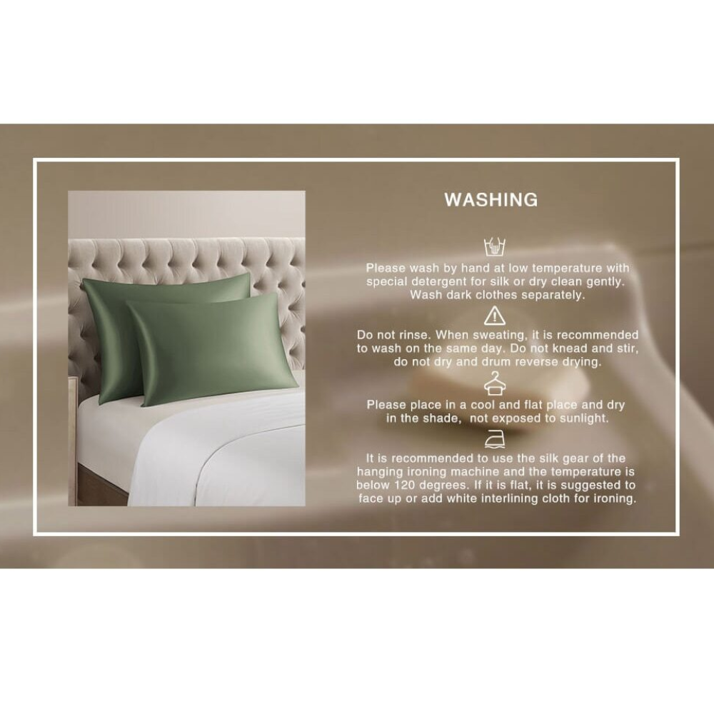 Pillowcase 51X66cm Green Mulberry Silk For Comfortable Bed Use