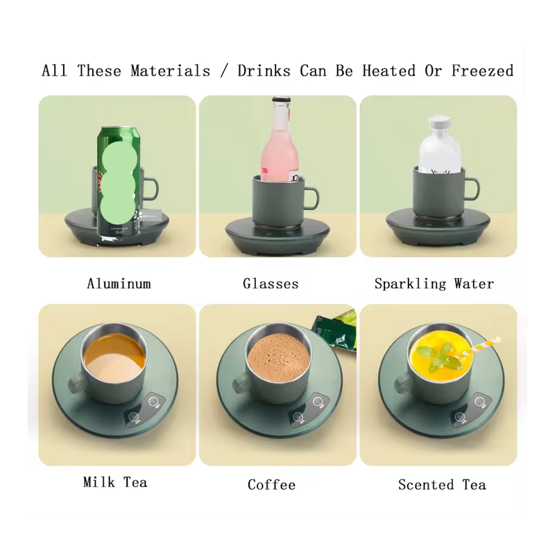 Elosung Pink Multifunctional Cooling And Heating Cup With Mug 10W Rapid Temperature Adjustment