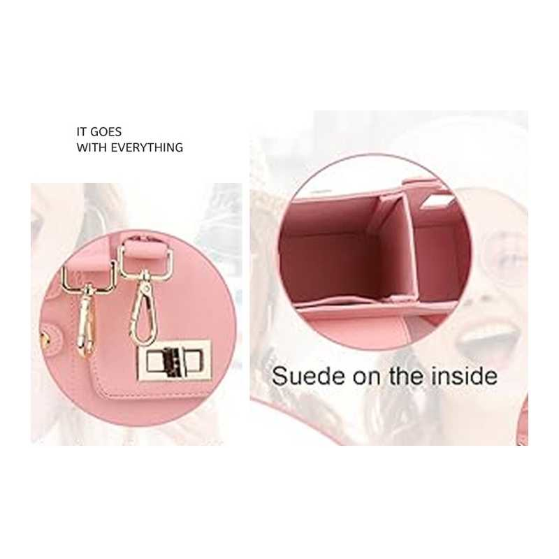 Elosung Pink Portable Beverage Bottle Cup Holder Bag | Trendy Crossbody Design For Daily Commuteino Water Cupi