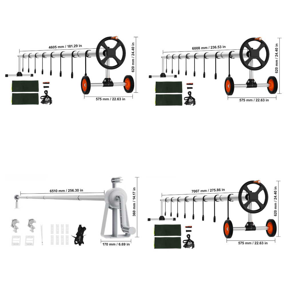 Pool Cover Reel Solar Inground Aluminum Set With Sandbags