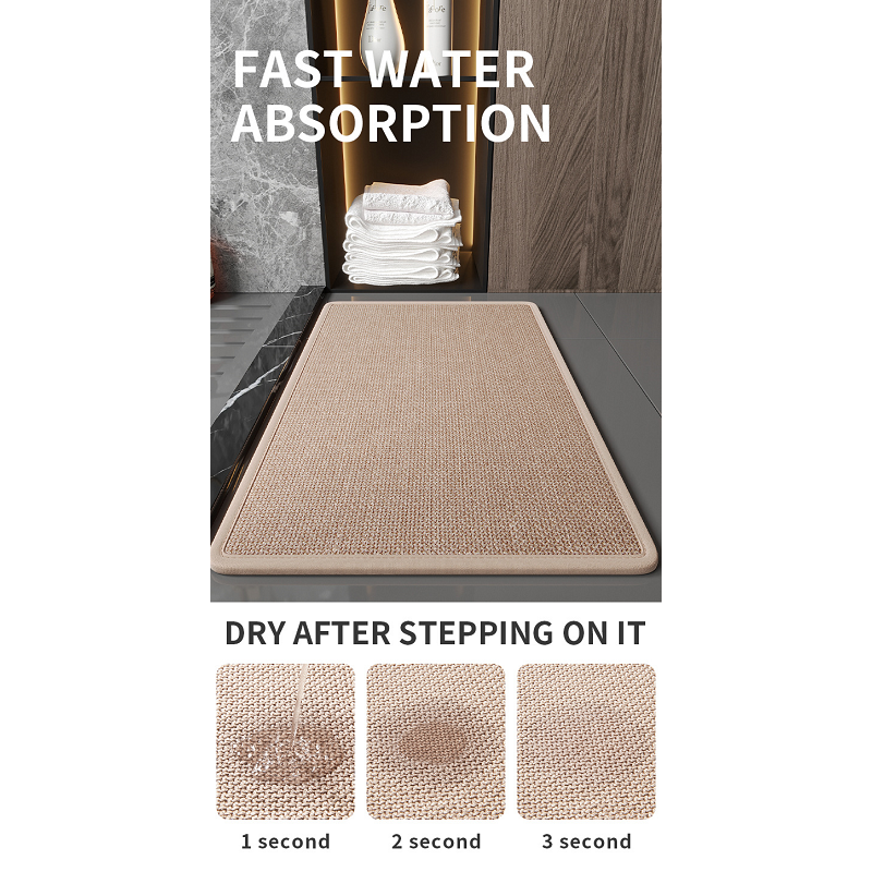 40X60cm Red Quick Dry Bathroom Rug Non Slip Pvc Foam Super Absorbent