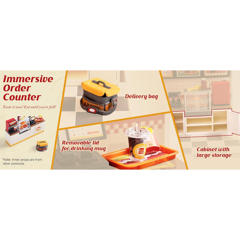 Diy Miniature Dollhouse Kits Yum Burgers With Led Building Craft Dw010