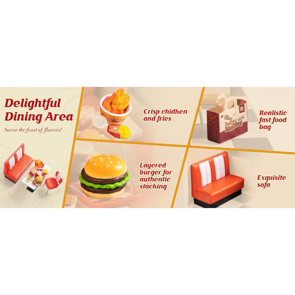 Diy Miniature Dollhouse Kits Yum Burgers With Led Building Craft Dw010