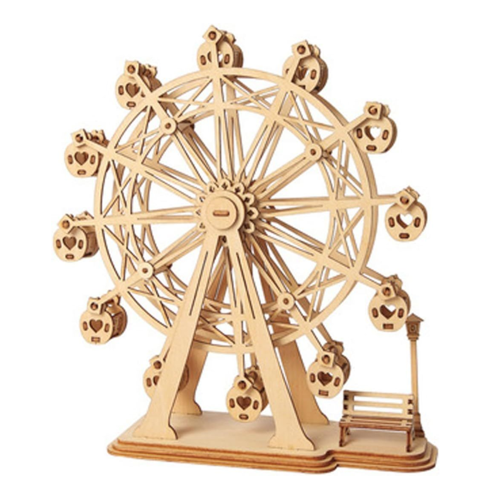 Robotime Rolife Ferris Wheel Woodcraft Construction Kit Modular Mechanical Model 3D Wooden Puzzle For Self Assembly Toy