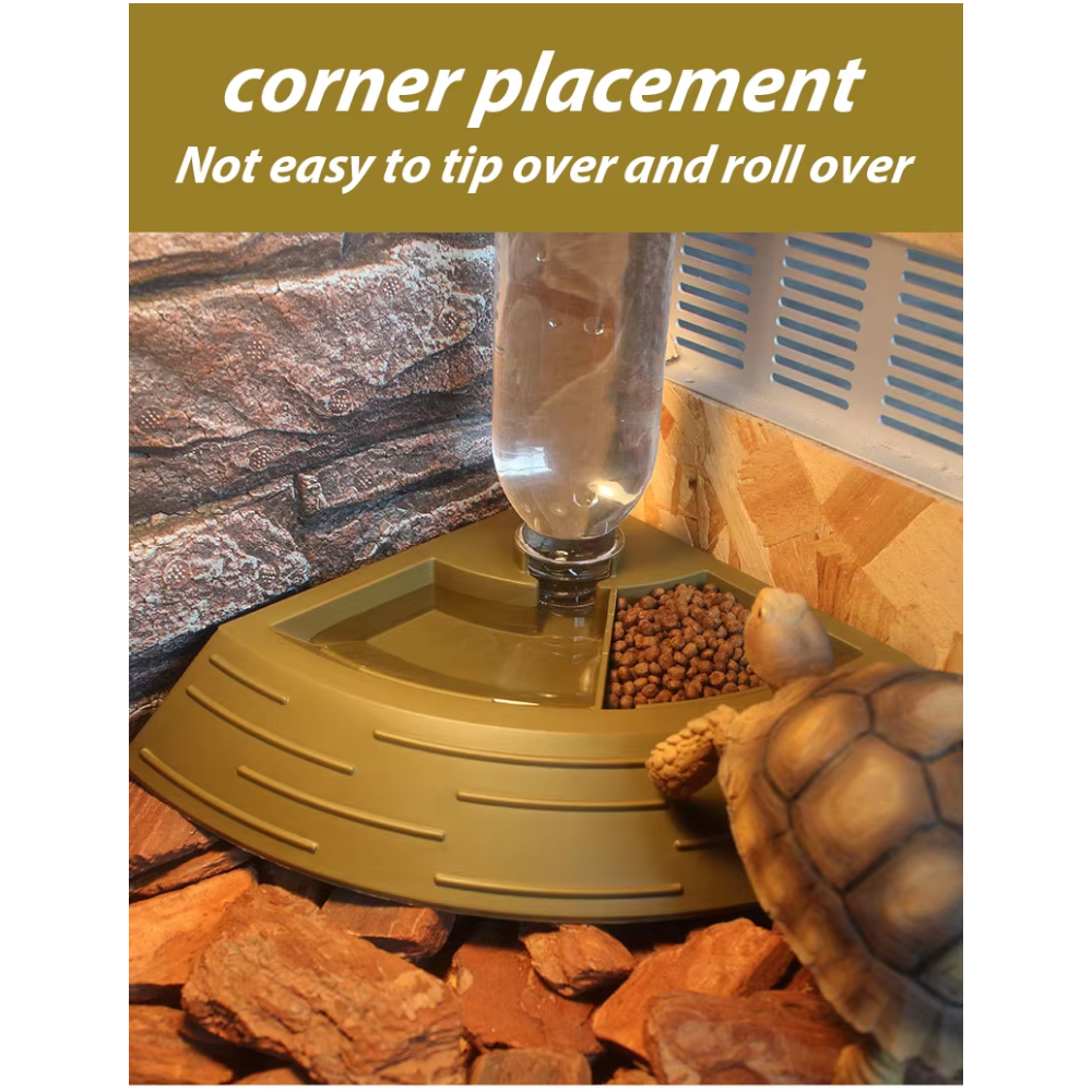 Reptile Water Food Feeder Automatic Dispenser For Turtles Bearded Dragons Geckos