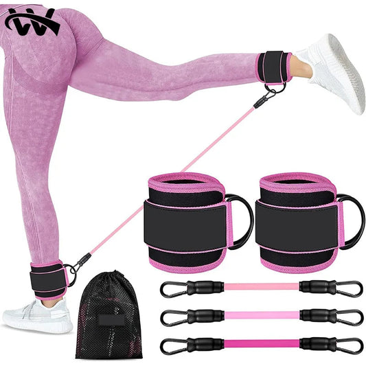 Resistance Bands Set With Ankle Straps Glutes Workoutbutt Exercise Equipment For Women Legs And Home Fitnessgym