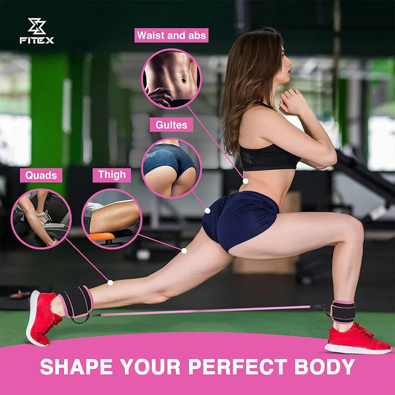 Resistance Bands Set With Ankle Straps Glutes Workoutbutt Exercise Equipment For Women Legs And Home Fitnessgym