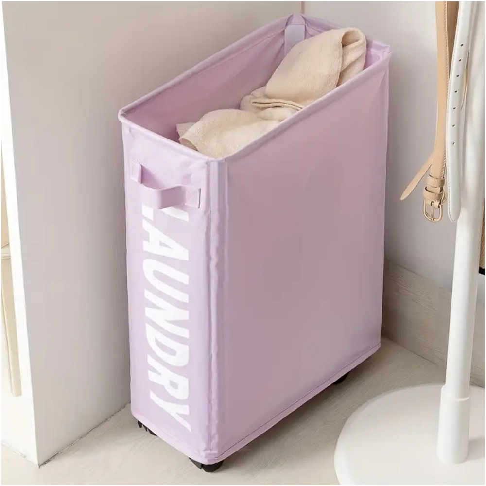 1 Sets of Elosung 1 Sets Of Rolling Laundry Basket With Wheels 42L Capacity 39*18.5*58Cm