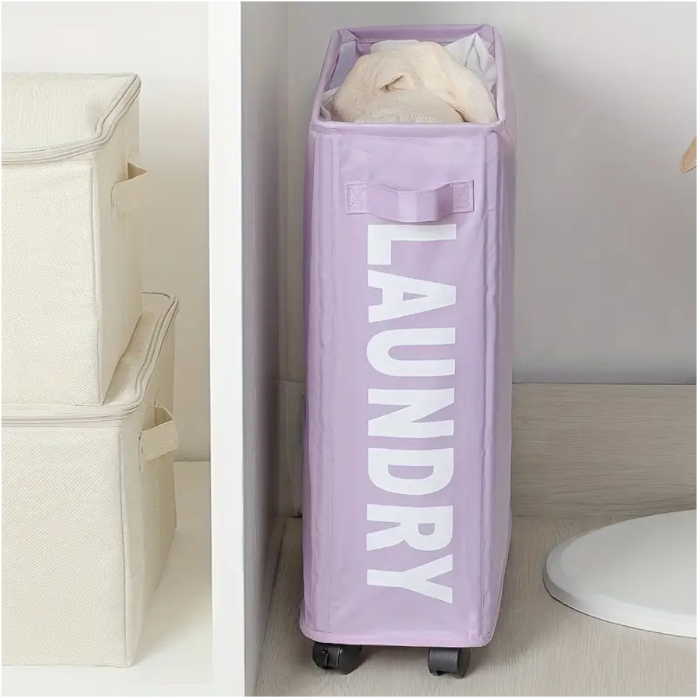1 Sets of Elosung 1 Sets Of Rolling Laundry Basket With Wheels 42L Capacity 39*18.5*58Cm