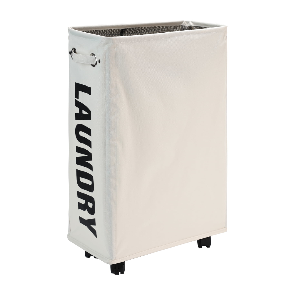 1 Sets of Elosung 1 Sets Of Rolling Laundry Basket With Wheels 42L Capacity 39*18.5*58Cm