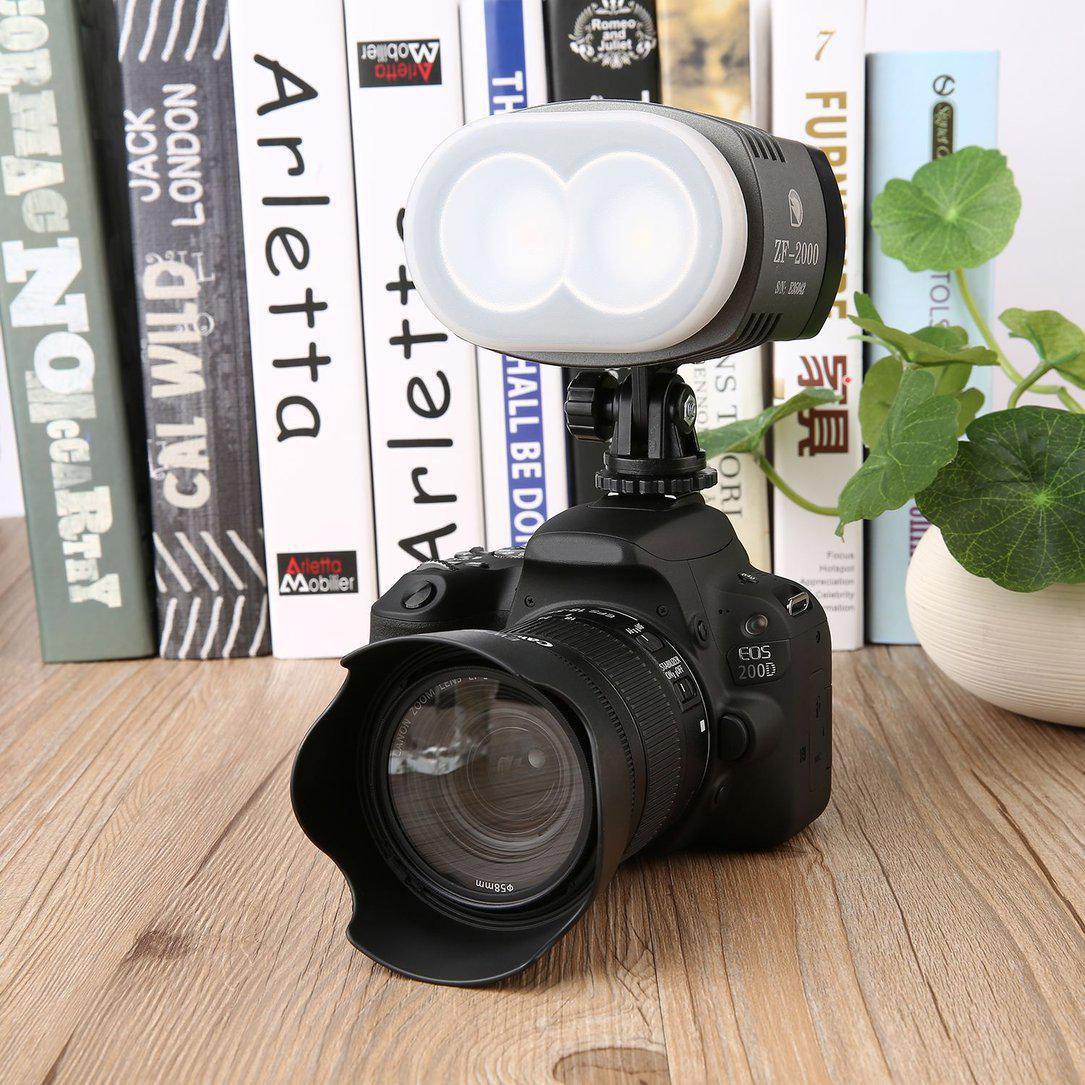 Two Led Video Lights For Camera And Camcorder Zf 2000 With Adjustable Colour Temperature