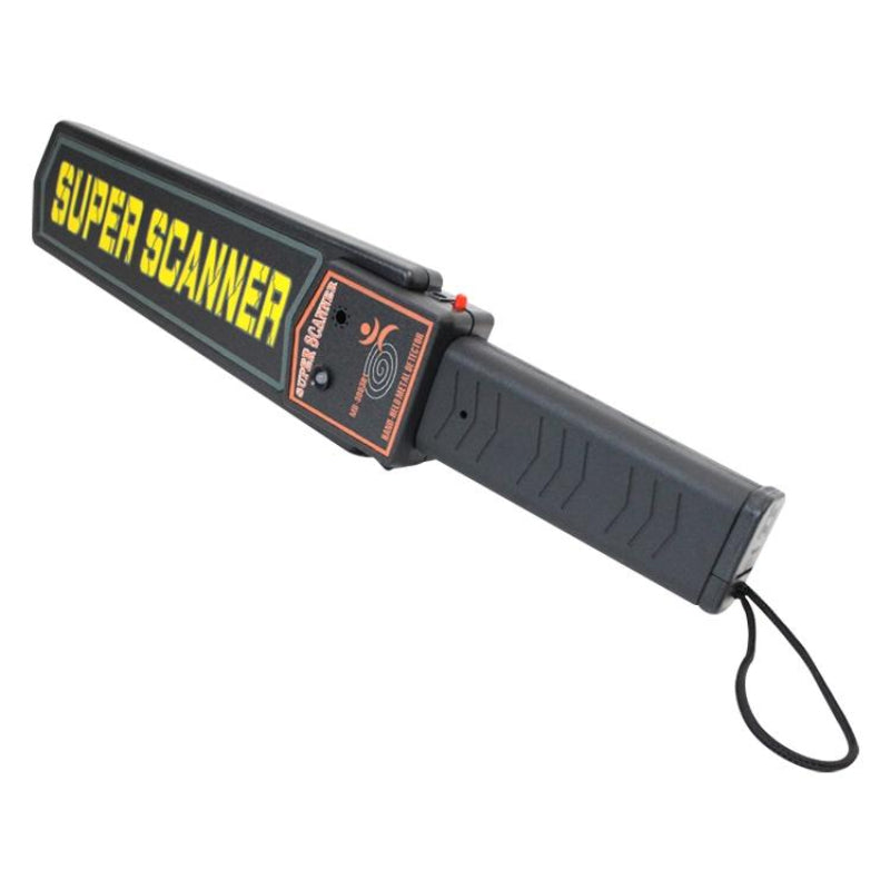Black Super Scanner Wand Metal Detector Compact Portable Security Scanning Tool