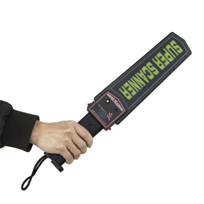Black Super Scanner Wand Metal Detector Compact Portable Security Scanning Tool