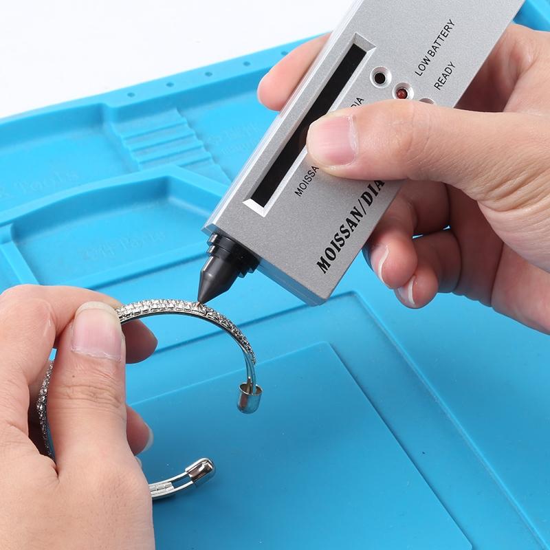 Silver Moissanite And Diamond Tester With 9V Battery Power Supply