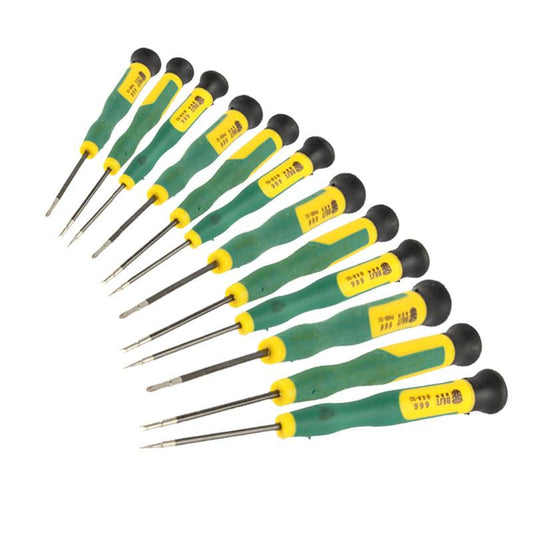 12 Piece Precision Screwdriver Set For T2 And T8 Device Repair In Green
