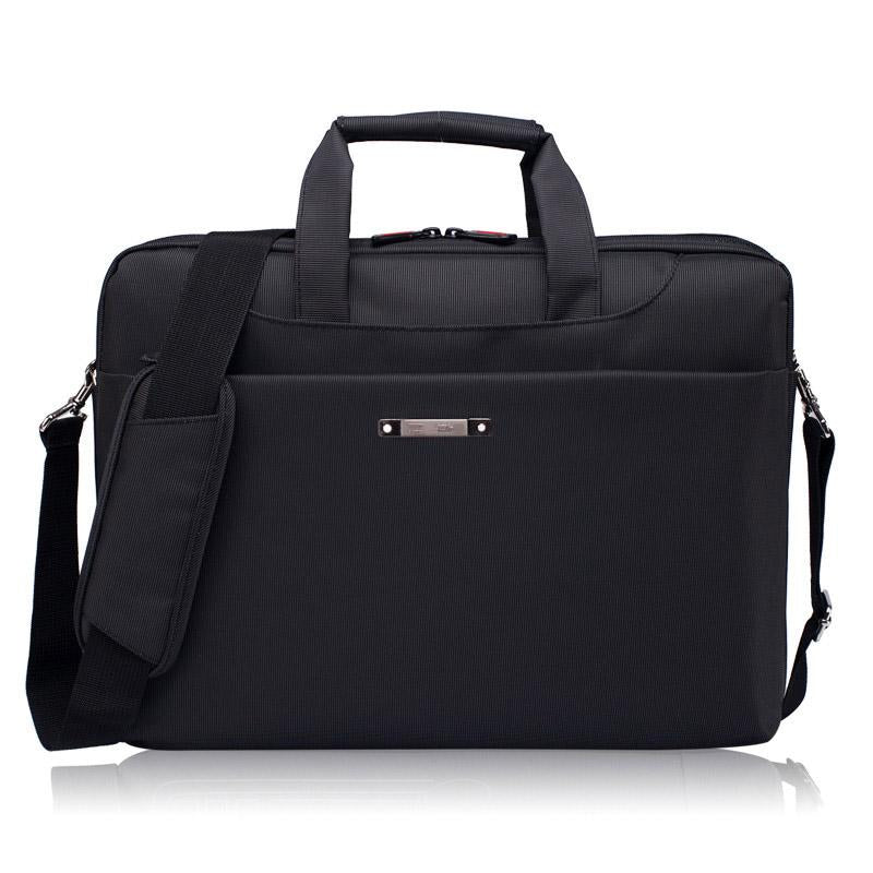 Waterproof Nylon Laptop Bag 15.6 Inch One Shoulder Black Stylish Durable Design