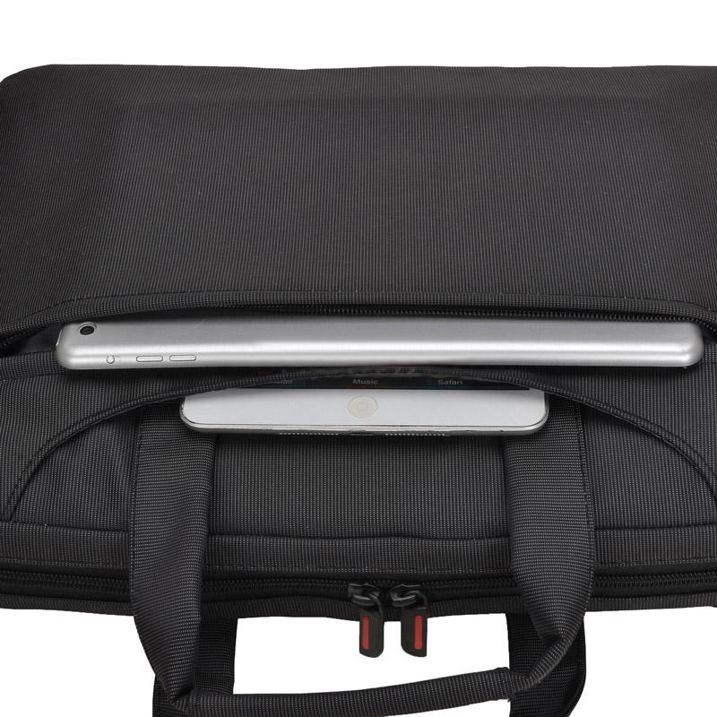 Waterproof Nylon Laptop Bag 15.6 Inch One Shoulder Portable Black Stylish Durable Design