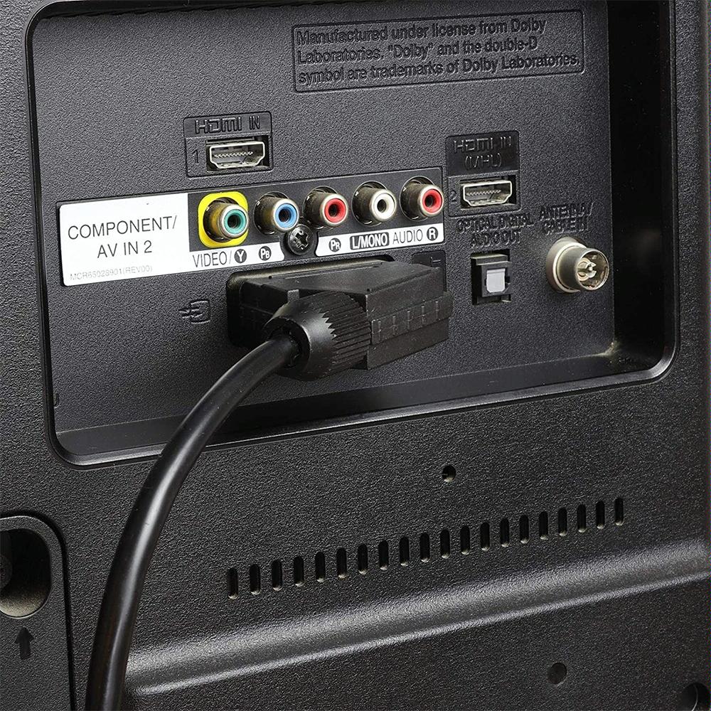 1.5 Metre Scart To Cable For Dvd Hdtv Av Tv 20 Pin Connection