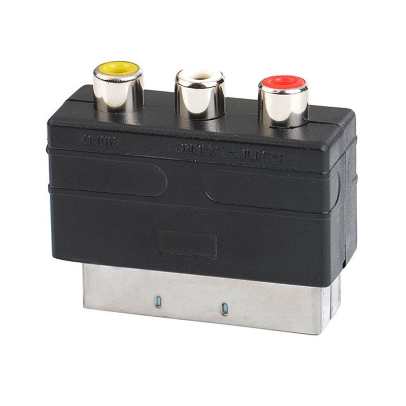 20 Pin Male Scart Adapter For Audio Video Devices With Phono Connectors