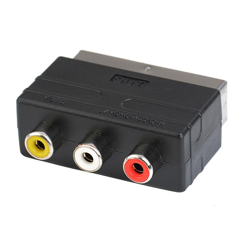 20 Pin Male Scart Adapter For Audio Video Devices With Phono Connectors