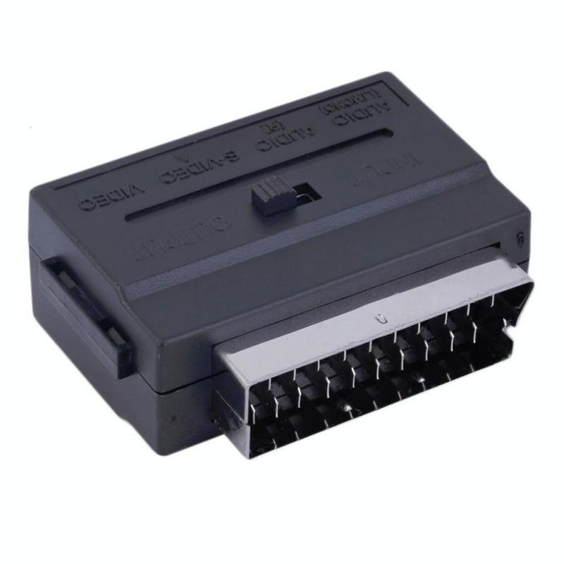 Scart Male To Video And Three Rca Audio Adapter In Black