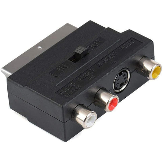 Composite Av & S Video Scart Adapter Black