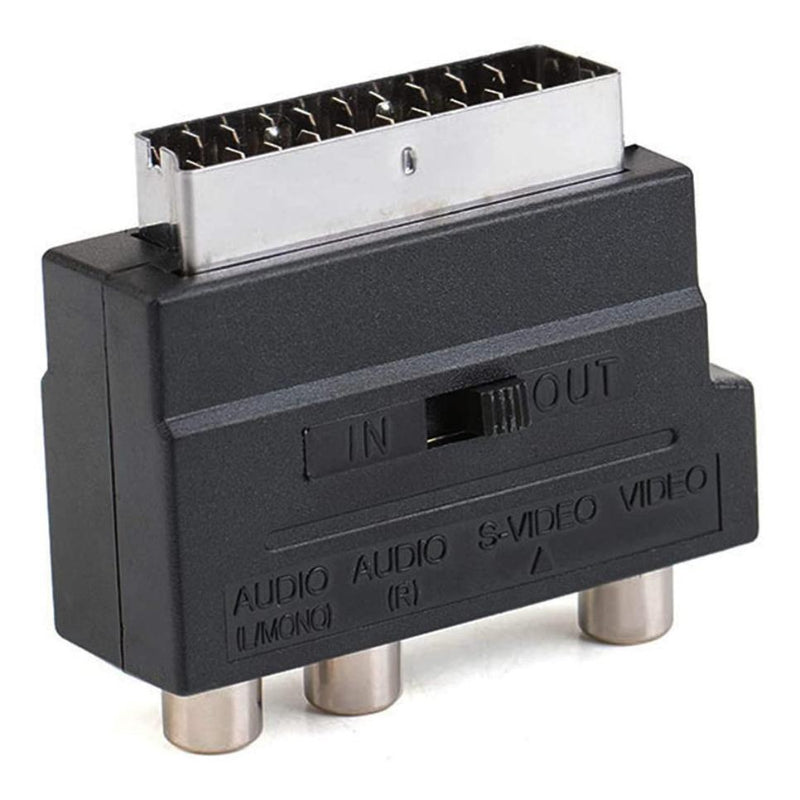 Composite Av & S Video Scart Adapter Black