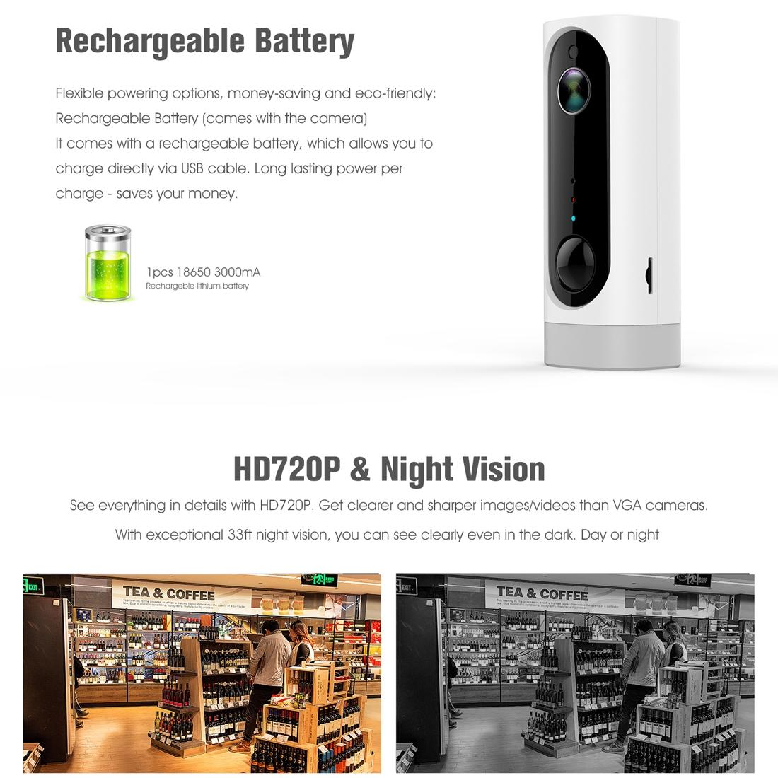 720P Wireless Hd Camera With Night Vision And Motion Detection Functionality