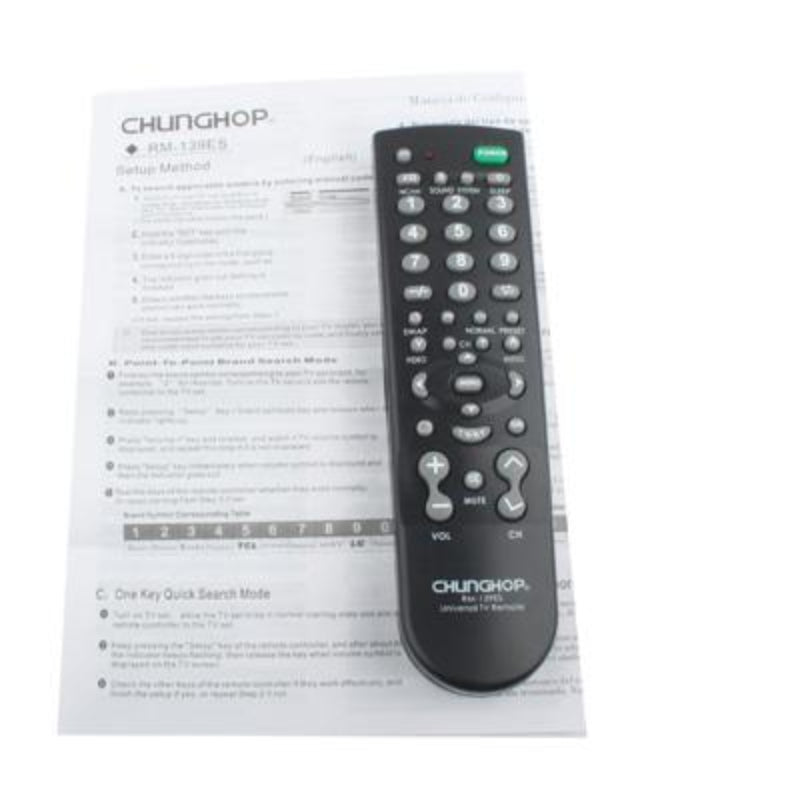 Black Universal Television Remote Control Rm 139Es For Home Entertainment Systems