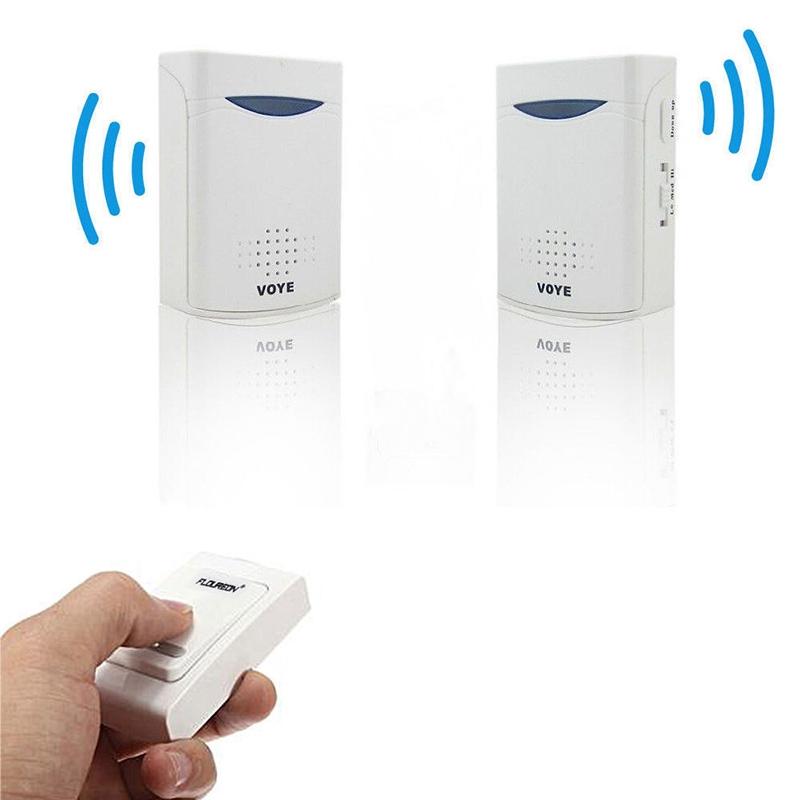 Double Receiver Wireless Door Bell With Remote Control White