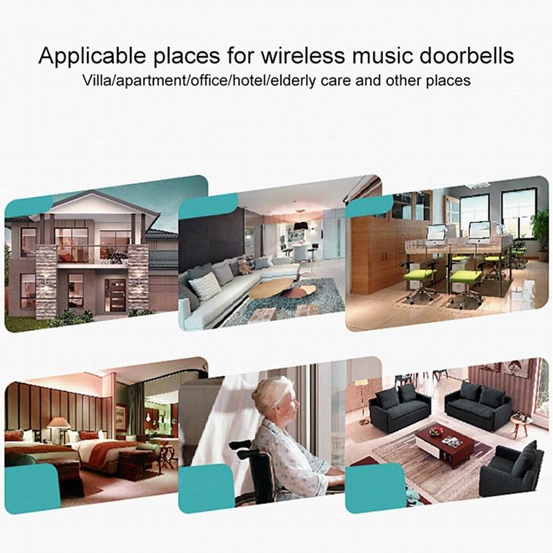 Double Receiver Wireless Door Bell With Remote Control White