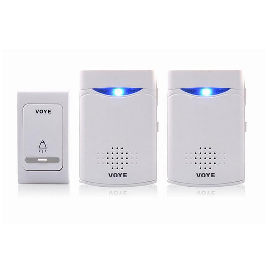 Double Receiver Wireless Door Bell With Remote Control White