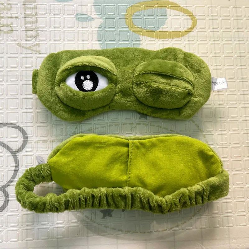 3D Sad Frog Sleep Mask Natural Sleeping Eyeshade Cover Shade Patch Soft Portable Blindfold Travel