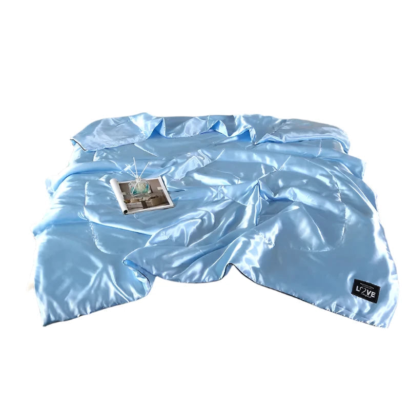 4 Styles Silky Cooling Blanket Thin Quilt Smooth Comforter Bed Cover

<