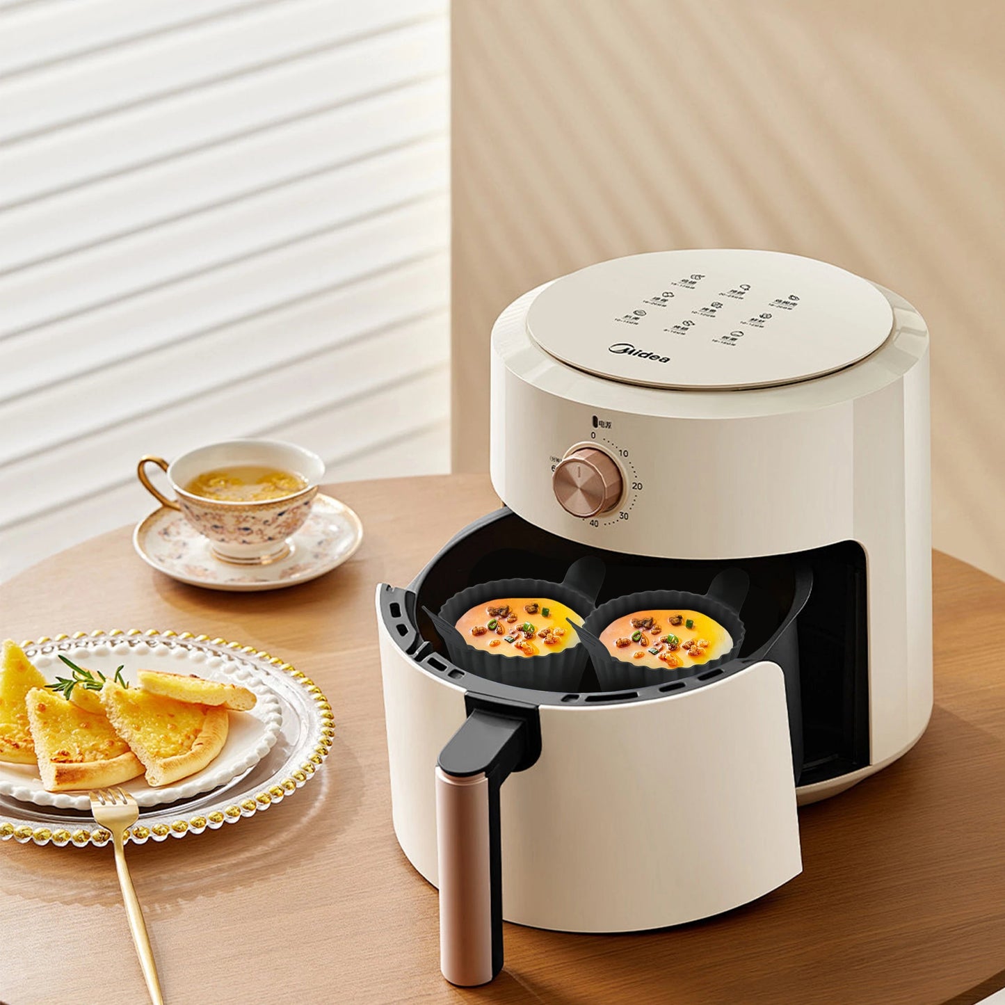 Silicone Air Fryer Egg Poacher Cupcake Baking Cups Ramekins Ovens Basket