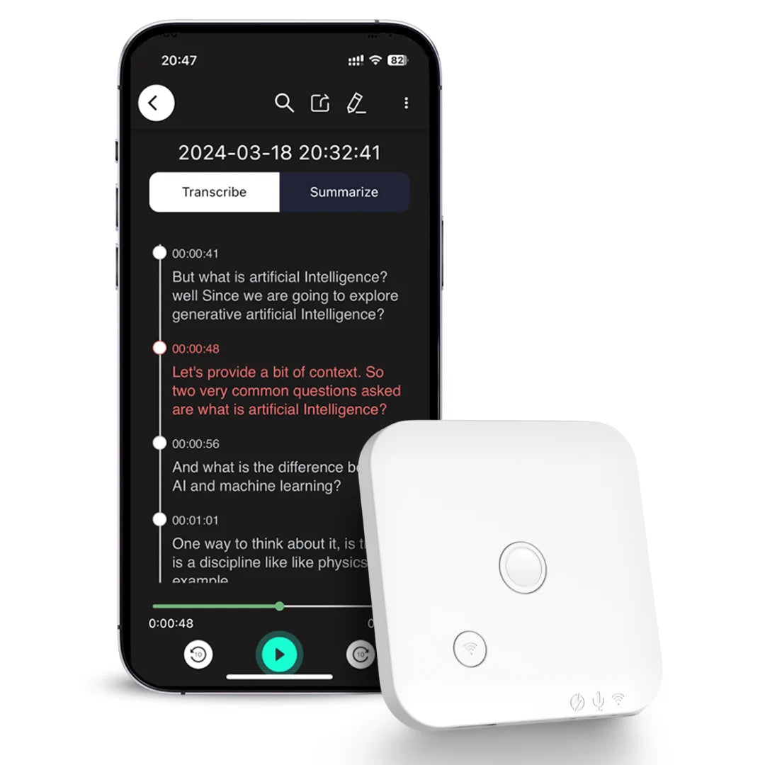 Ai Powered Voice Recorder And Call With Speech To Text & Summarization Supports 100 Languages 64Gb Storage