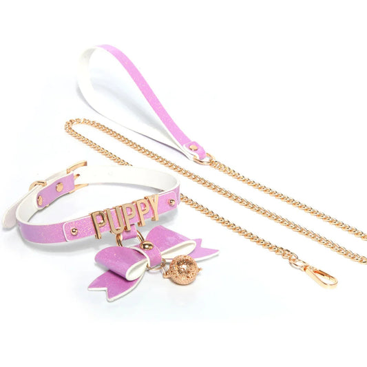 Bdsm Choker With Glowing Bell Lead Rope Puppy Play Sextoy For Women Couple Collar Bondage Harness Woman Accessories Sexy