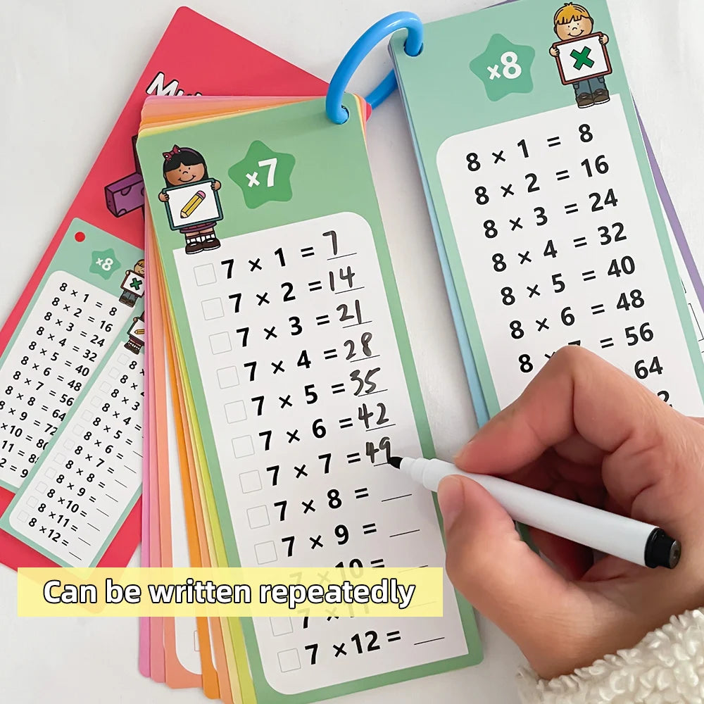 0-12 Times Table Cards Multiplication Charts Self Check Math Learning Tool Montessori Mathematical Training Teaching Aid