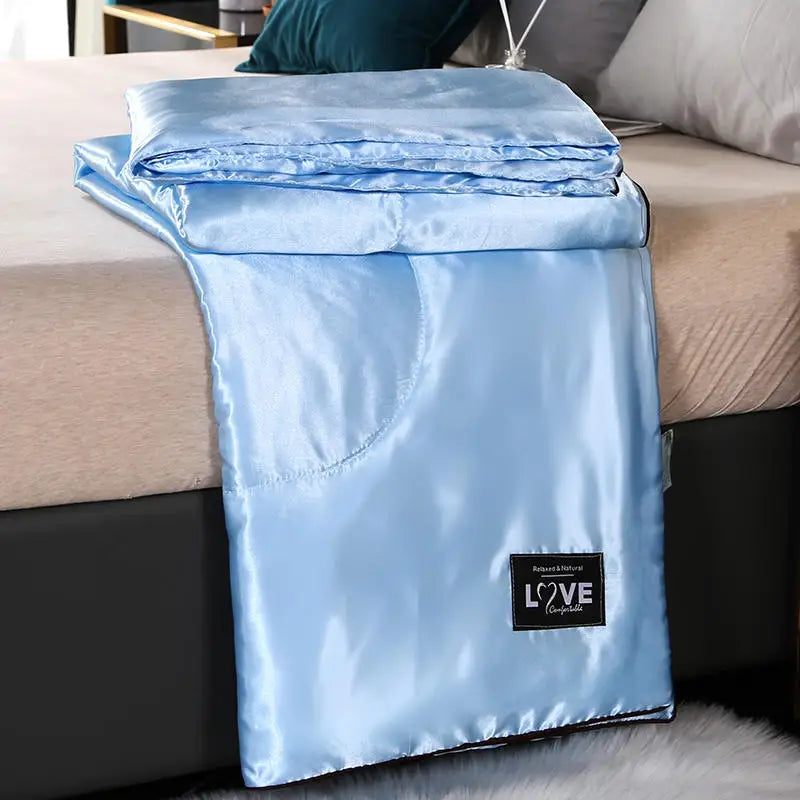4 Styles Silky Cooling Blanket Thin Quilt Smooth Comforter Bed Cover

<